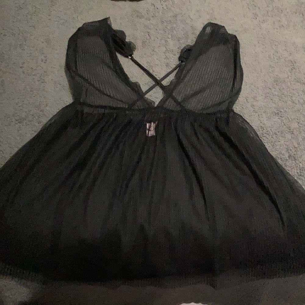 VS black sheer polyester lingerie